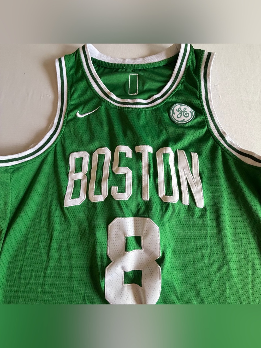 Nike Green and White Boston Basketball Jersey #8